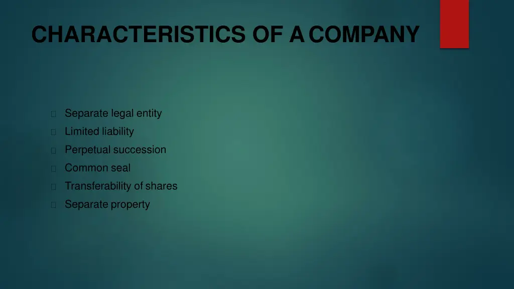 characteristics of acompany