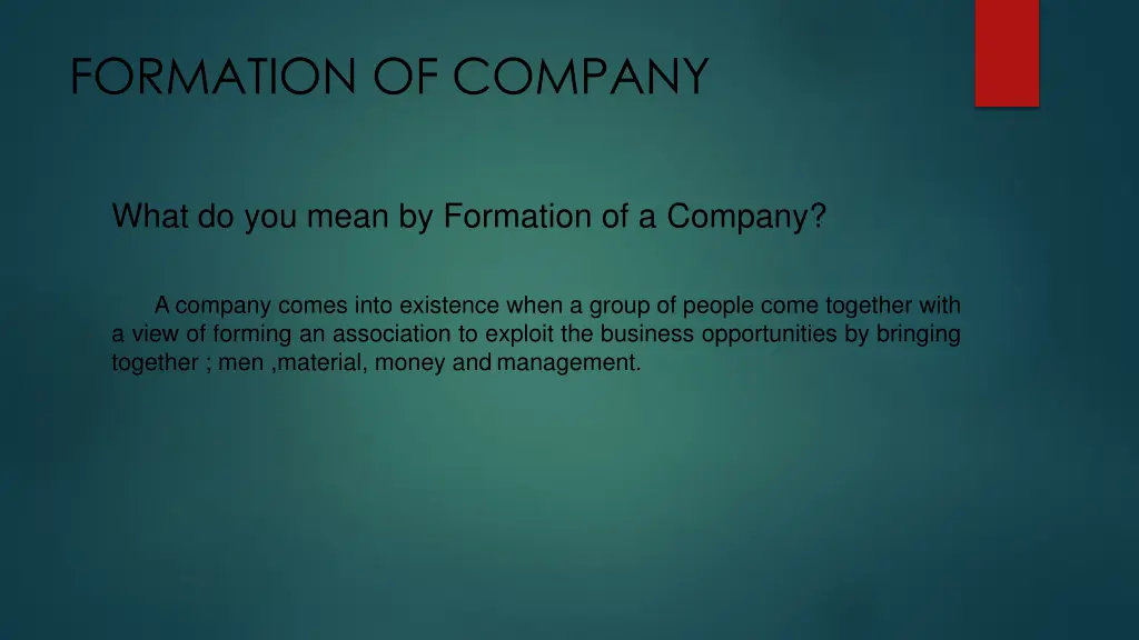 formation of company