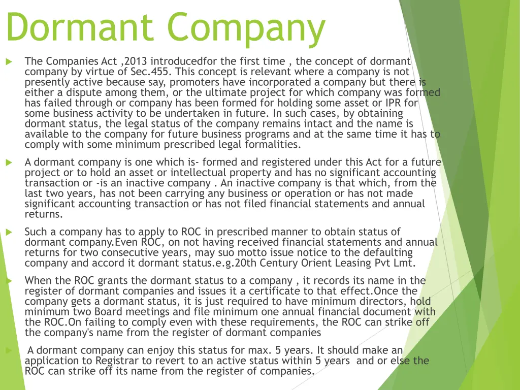 dormant company