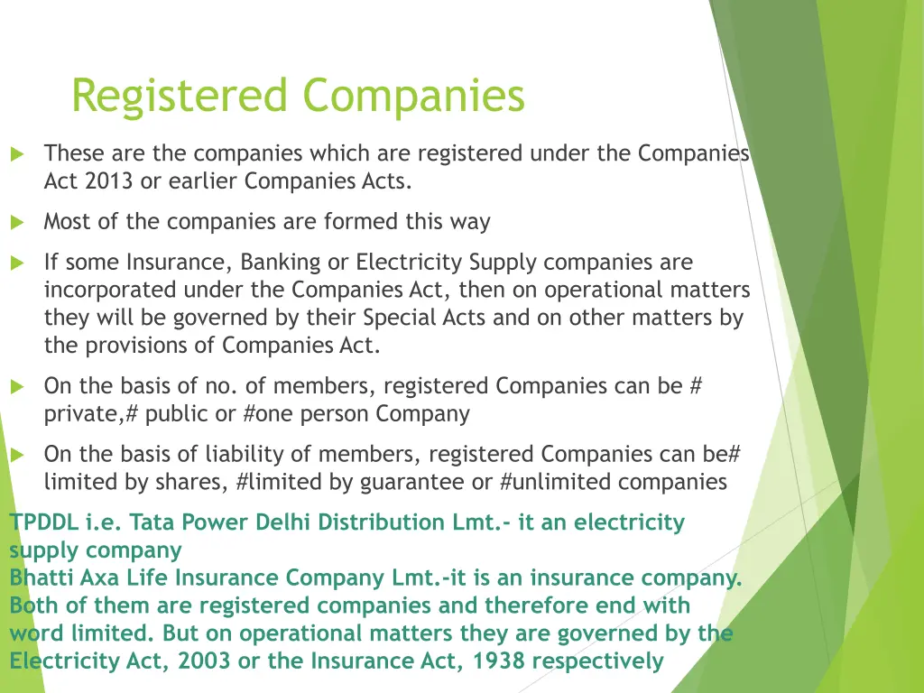 registered companies