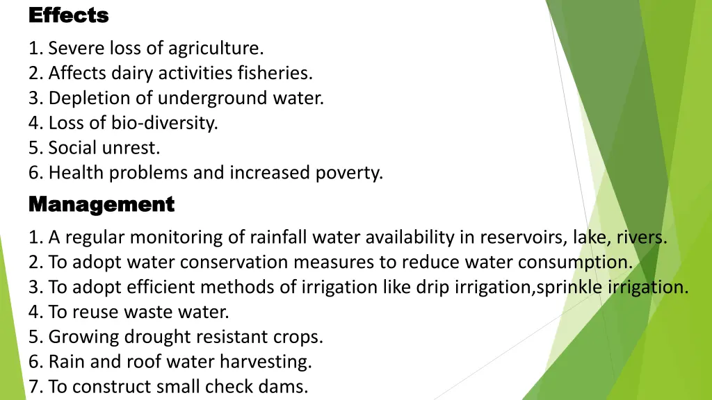 effects effects 1 severe loss of agriculture