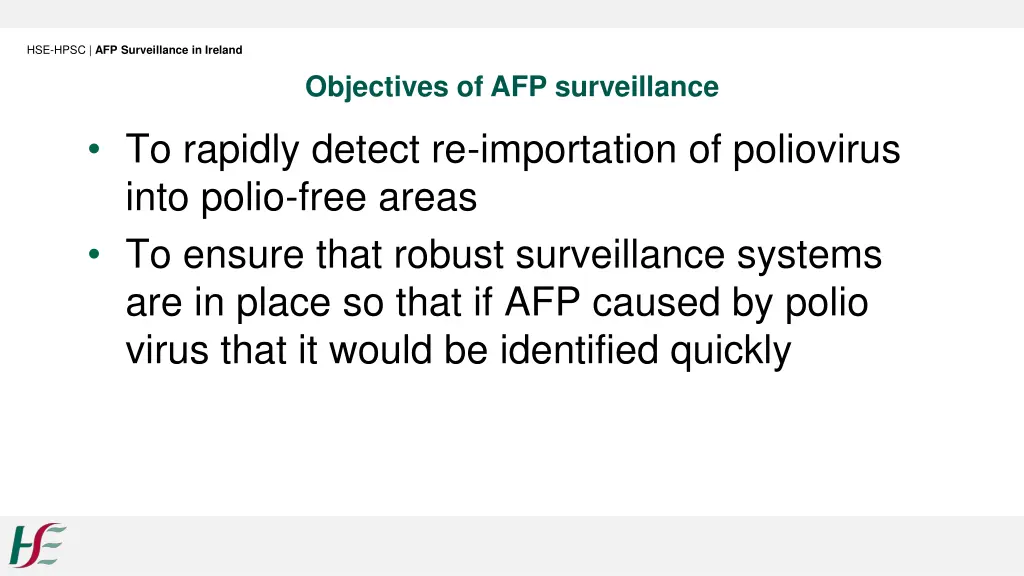 hse hpsc afp surveillance in ireland 13