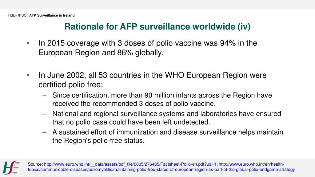 hse hpsc afp surveillance in ireland 6