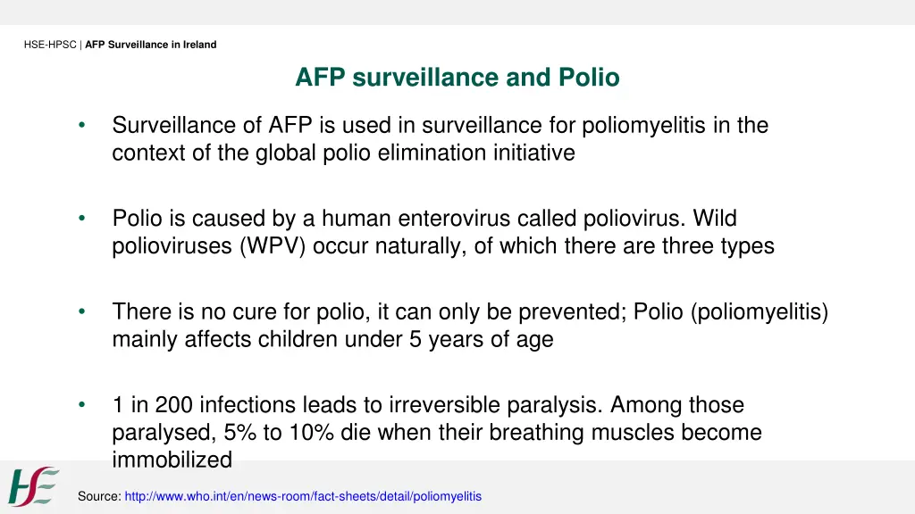 hse hpsc afp surveillance in ireland