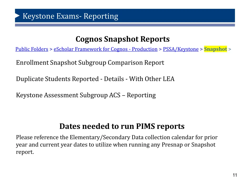 keystone exams reporting 10