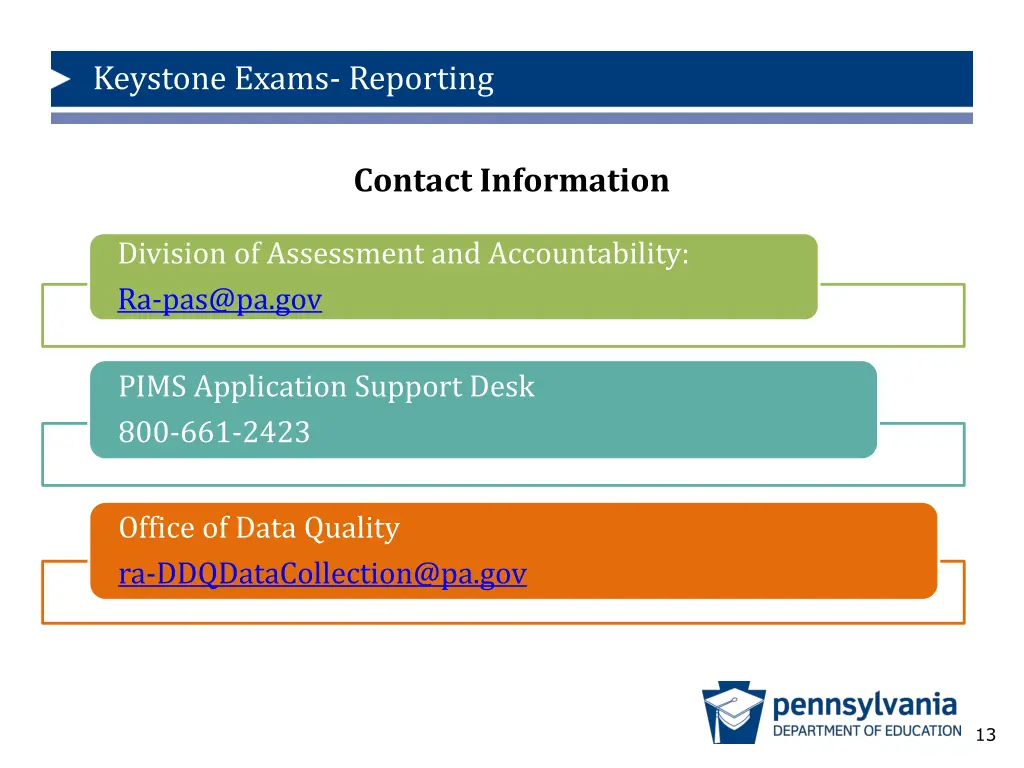 keystone exams reporting 12