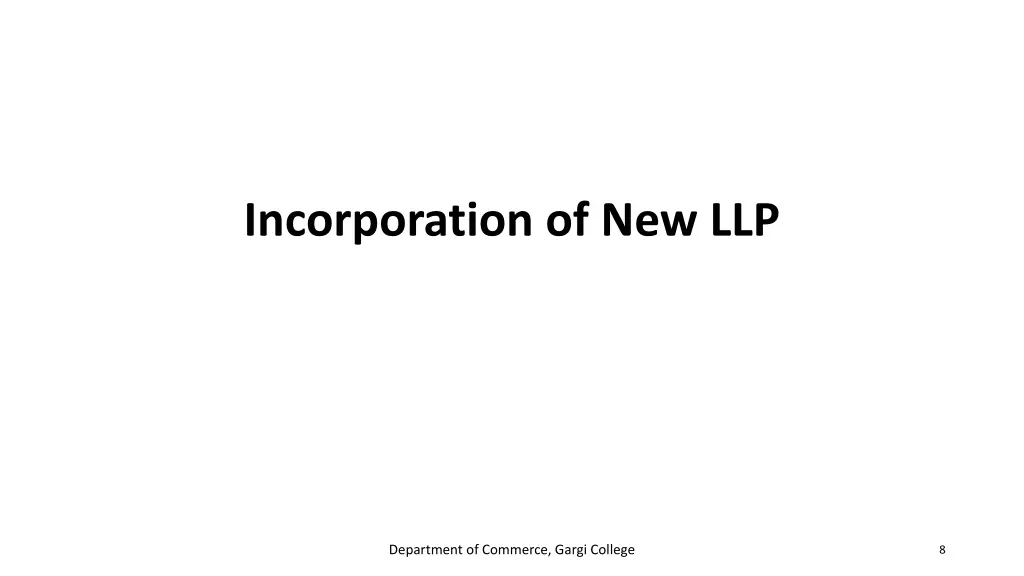 incorporation of new llp