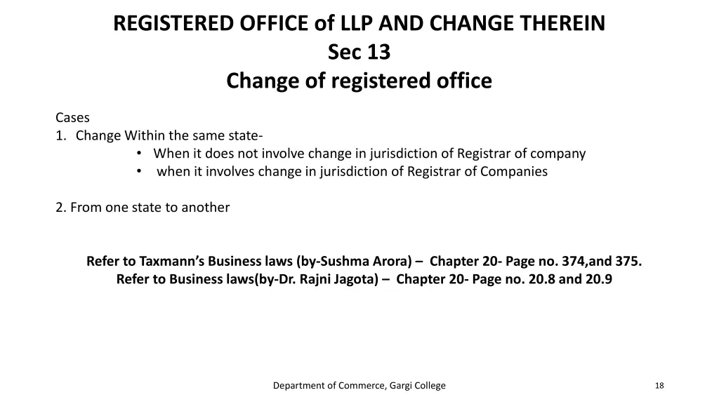 registered office of llp and change therein