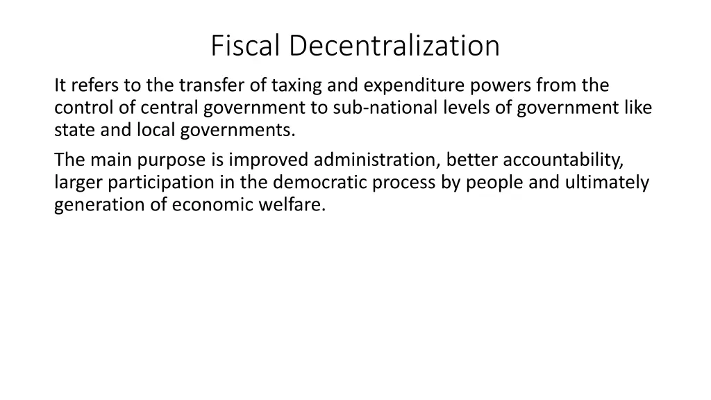 fiscal decentralization