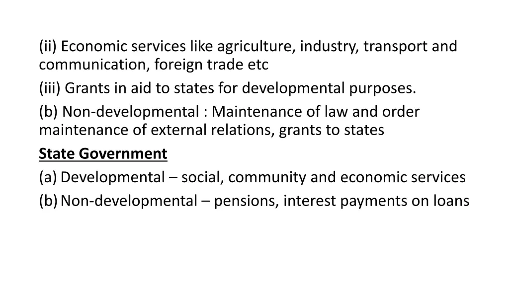 ii economic services like agriculture industry