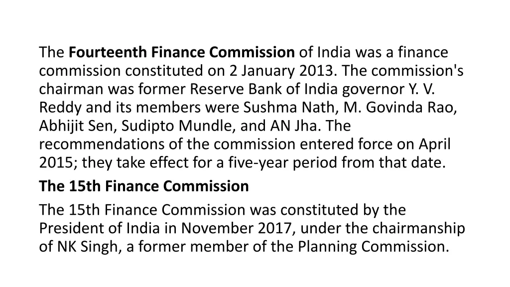 the fourteenth finance commission of india