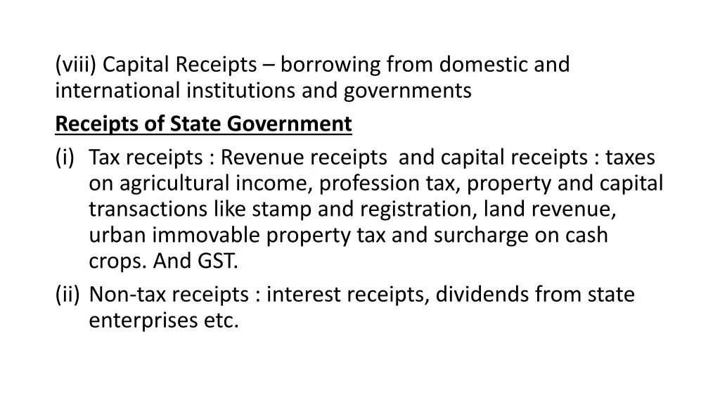 viii capital receipts borrowing from domestic