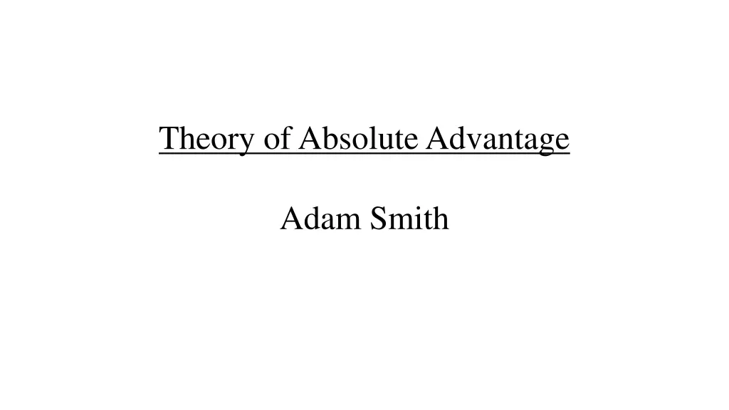 theory of absolute advantage