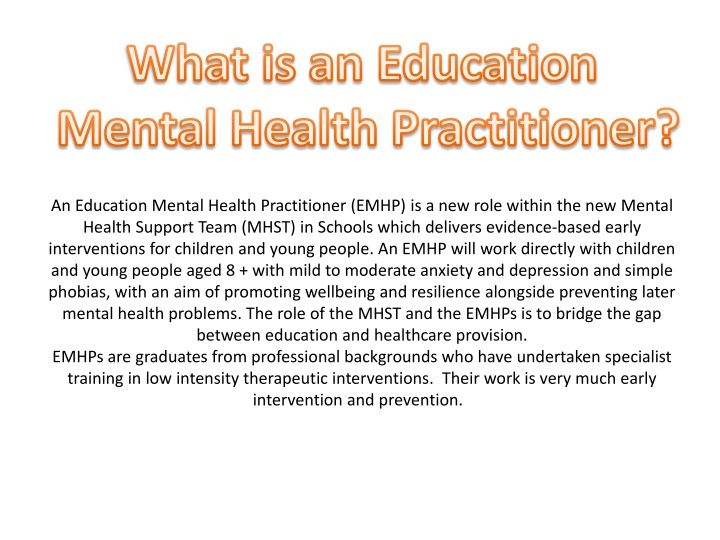 what is an education mental health practitioner