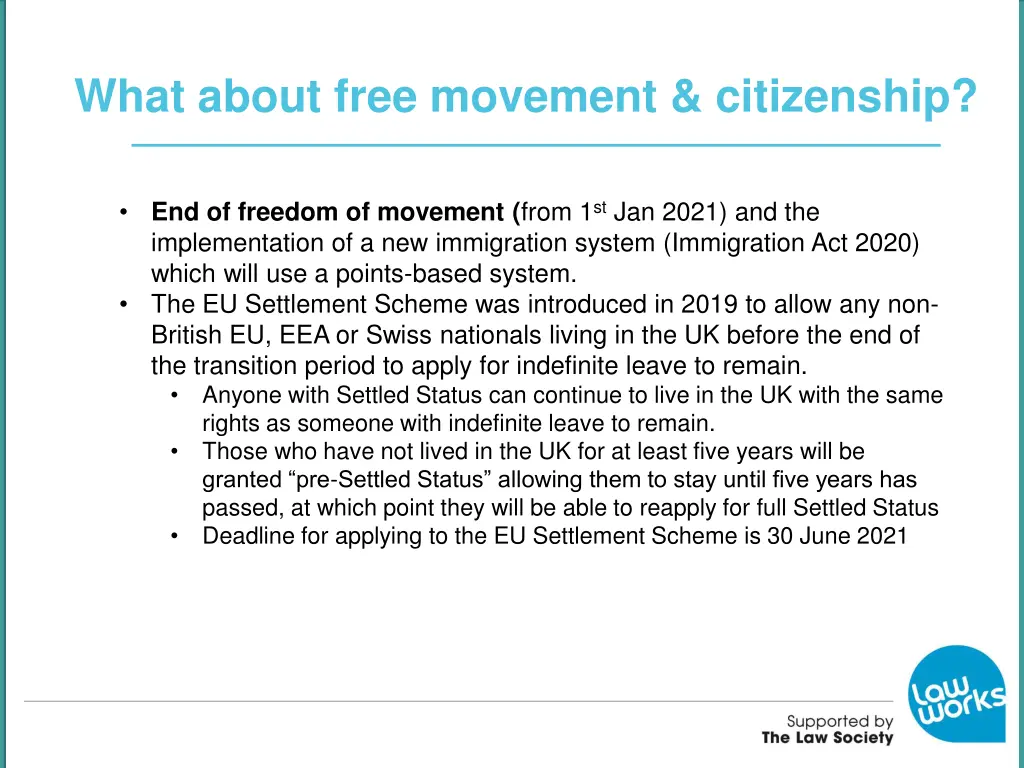 what about free movement citizenship