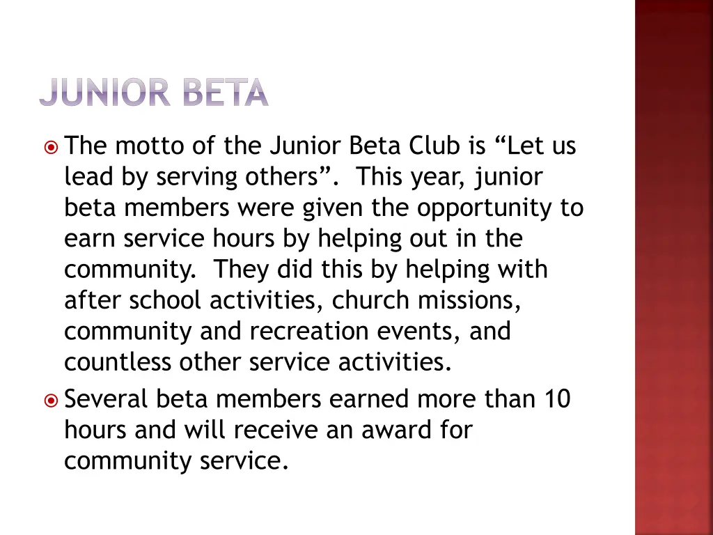 junior beta