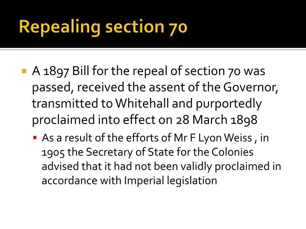 a 1897 bill for the repeal of section