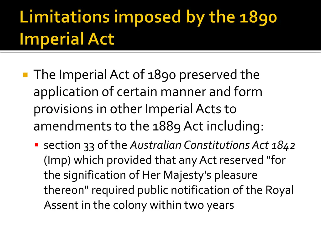 the imperial act of 1890 preserved