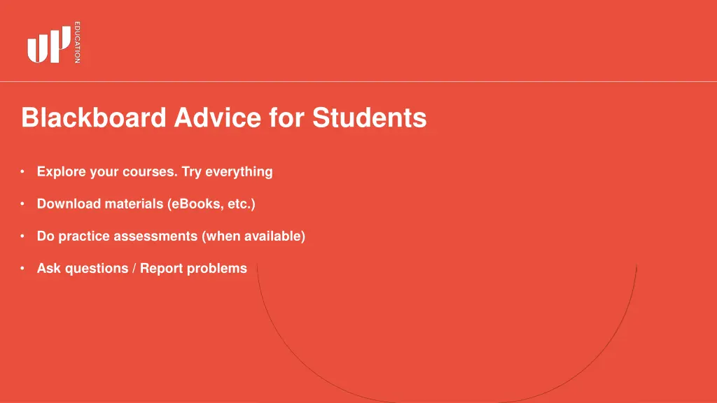 blackboard advice for students