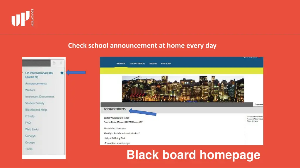 check school announcement at home every day