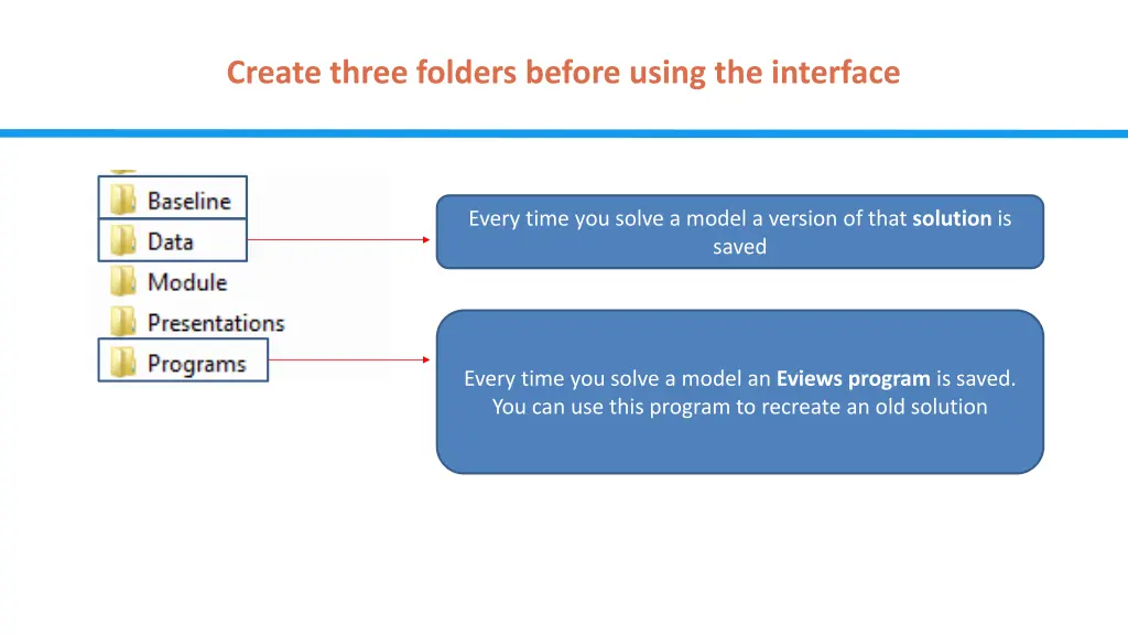 create three folders before using the interface