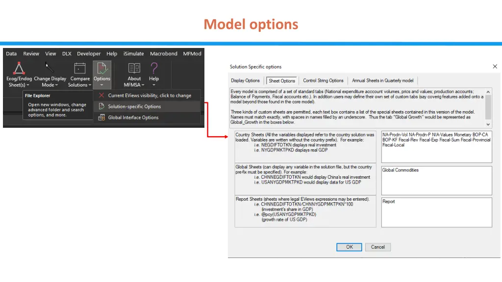 model options 1