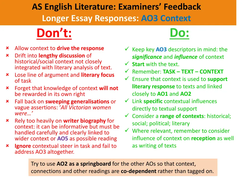 as english literature examiners feedback longer 1