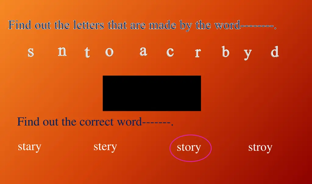 find out the correct word