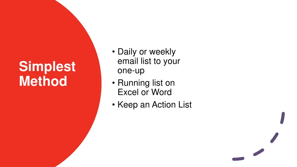 daily or weekly email list to your one up running