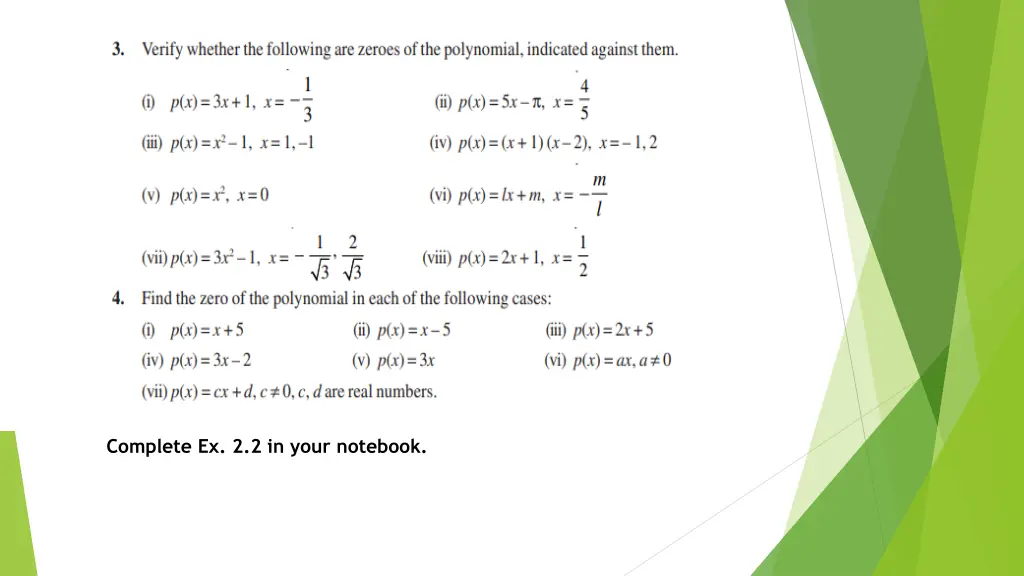 complete ex 2 2 in your notebook