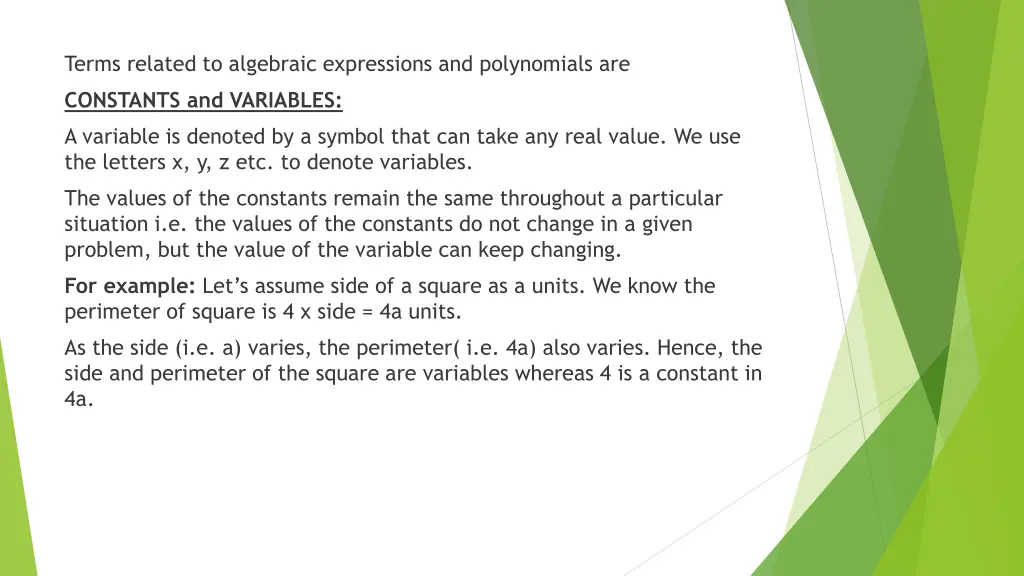 terms related to algebraic expressions