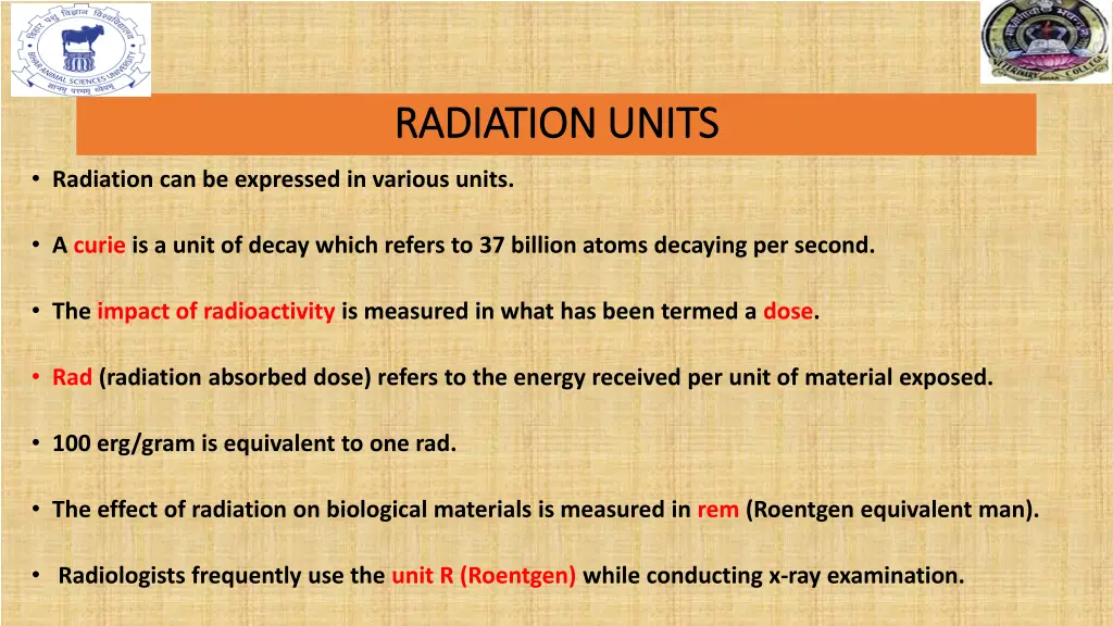 radiation units radiation units