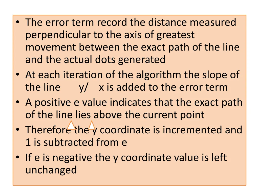 the error term record the distance measured