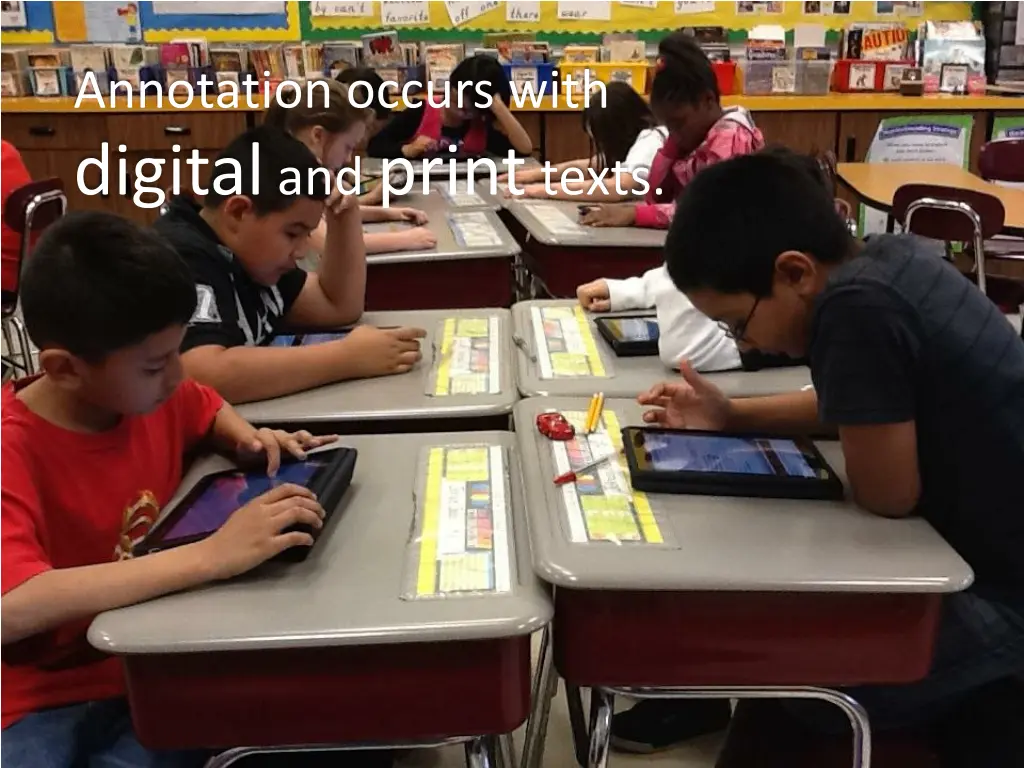 annotation occurs with digital and print texts