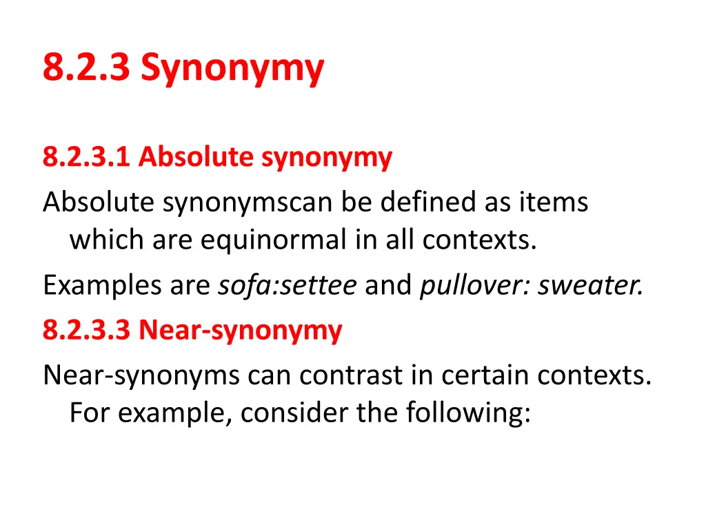 8 2 3 synonymy 1