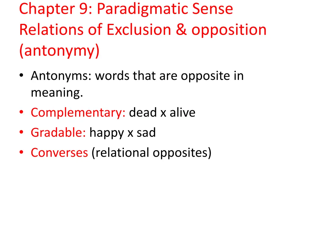 chapter 9 paradigmatic sense relations