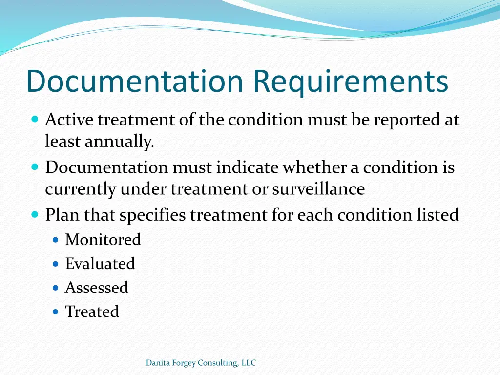 documentation requirements