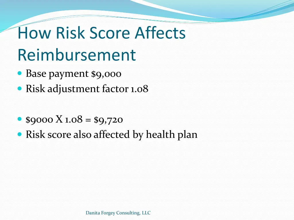 how risk score affects reimbursement base payment