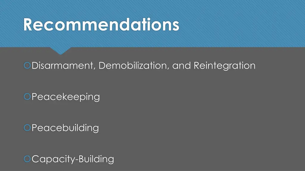 recommendations 1