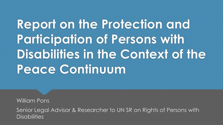 report on the protection and participation