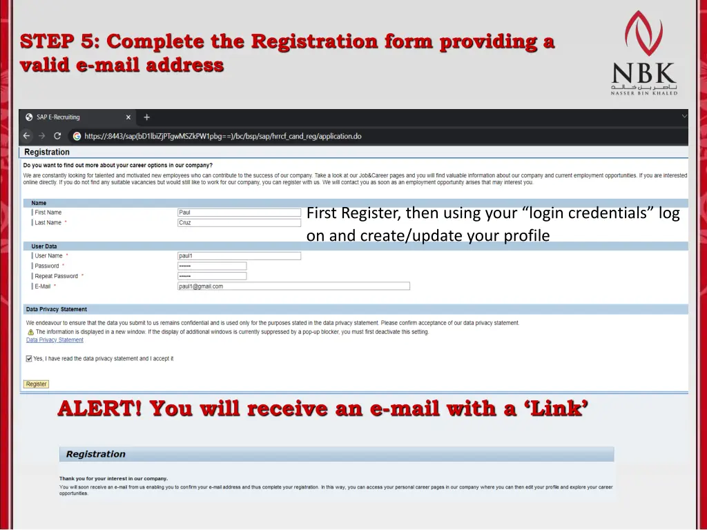 step 5 complete the registration form providing