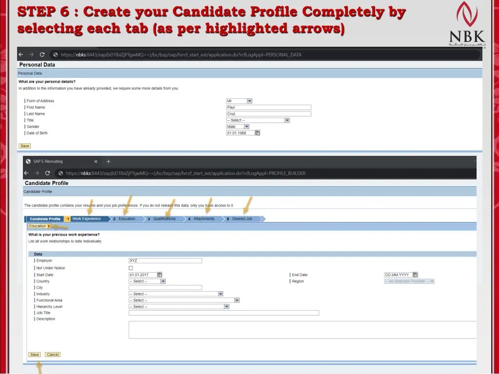 step 6 create your candidate profile completely