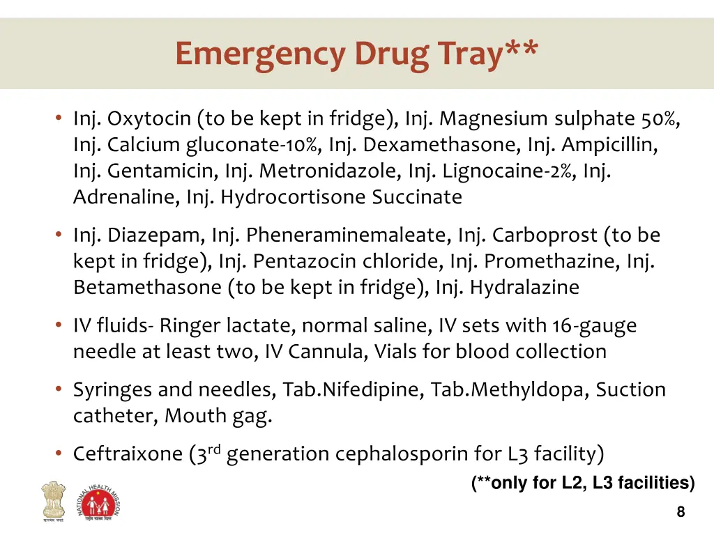 emergency drug tray