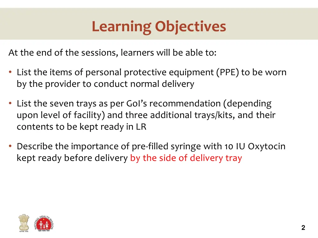 learning objectives