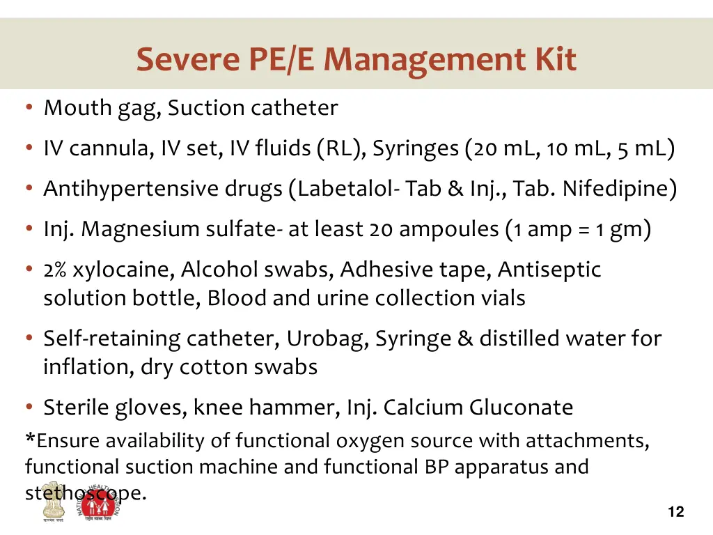 severe pe e management kit