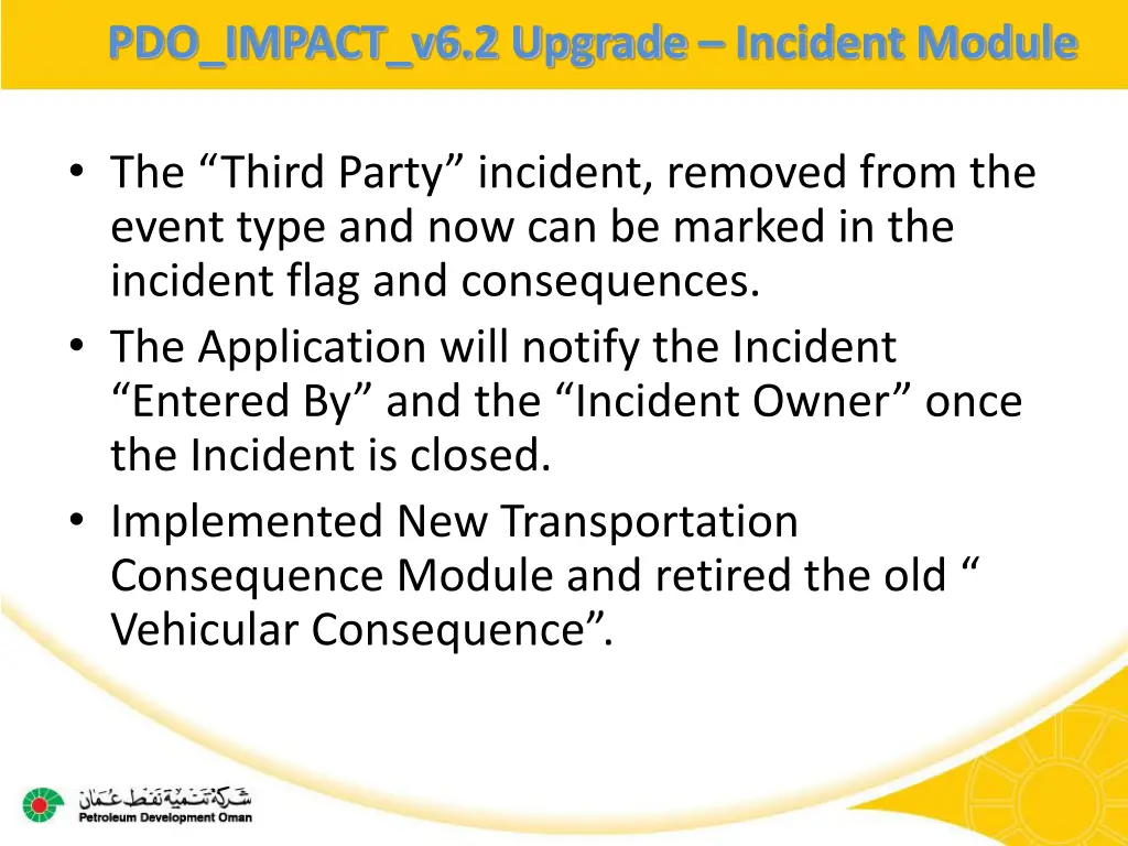 pdo impact v6 2 upgrade incident module 3