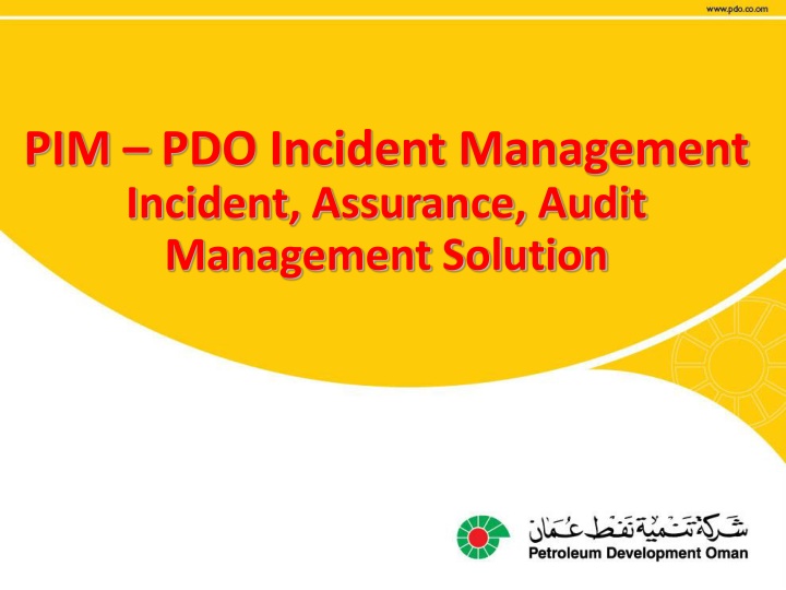 pim pdo incident management incident assurance