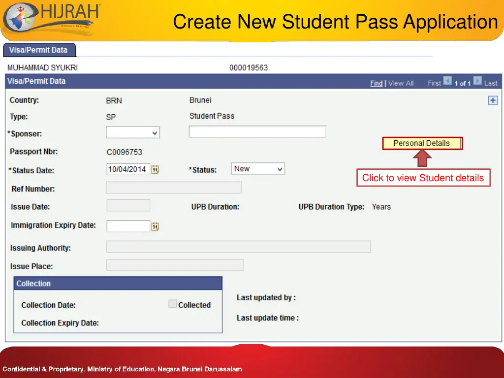 create new student pass application 2