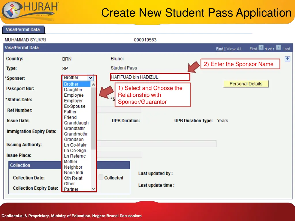 create new student pass application 4