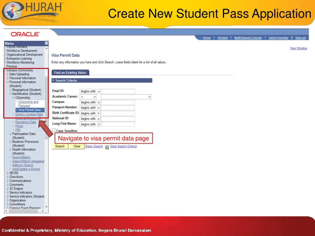 create new student pass application 7